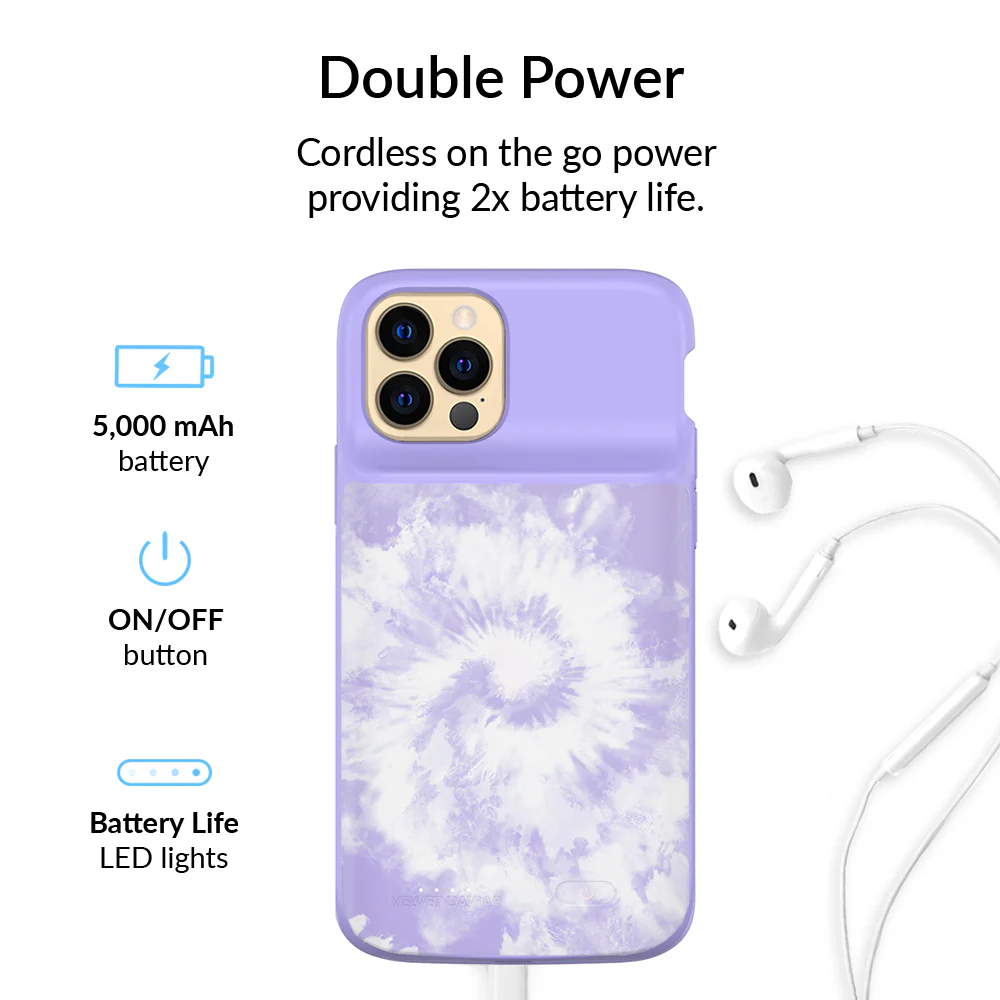 Purple Tie Dye iPhone Charging Case - Image 14