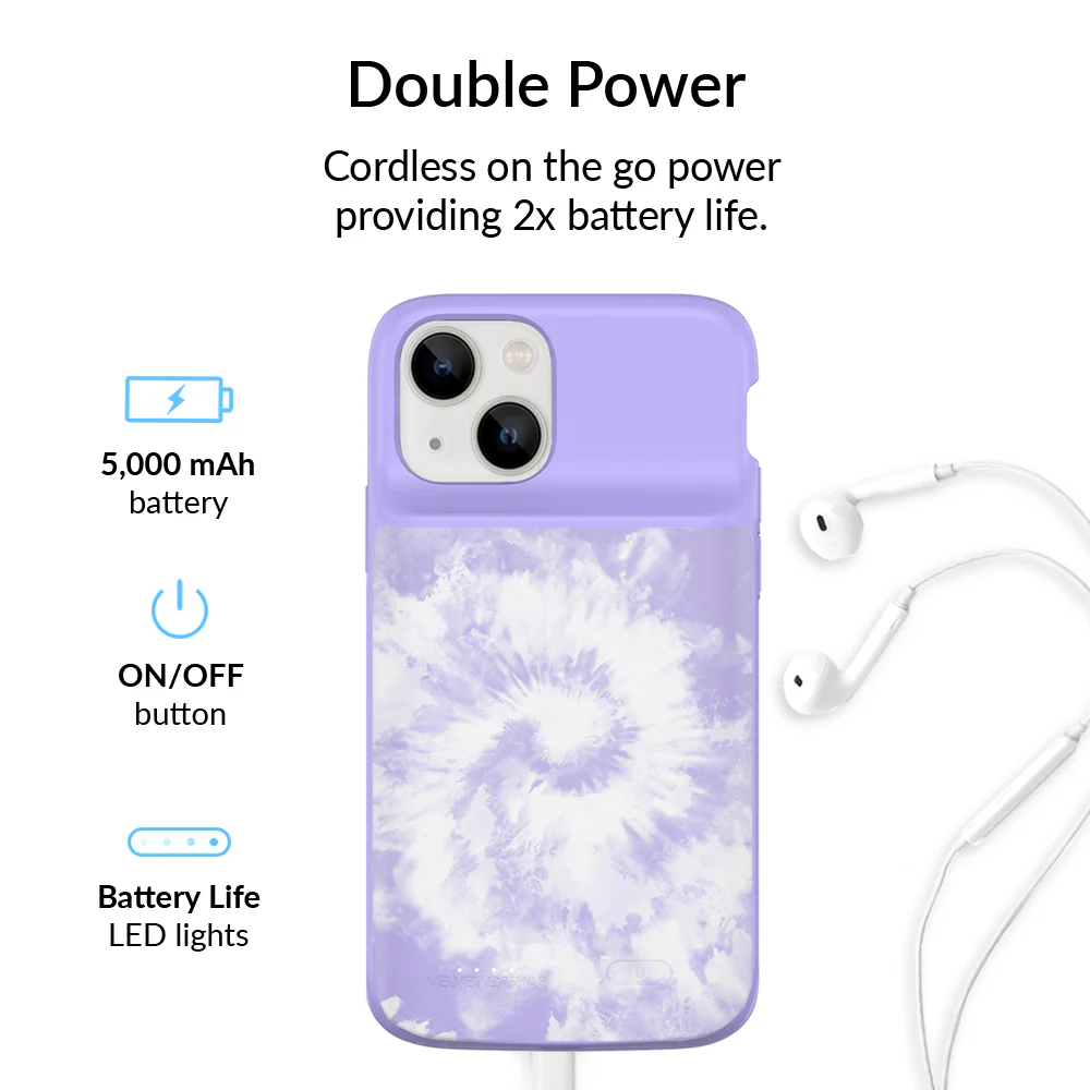 Purple Tie Dye iPhone Charging Case - Image 2