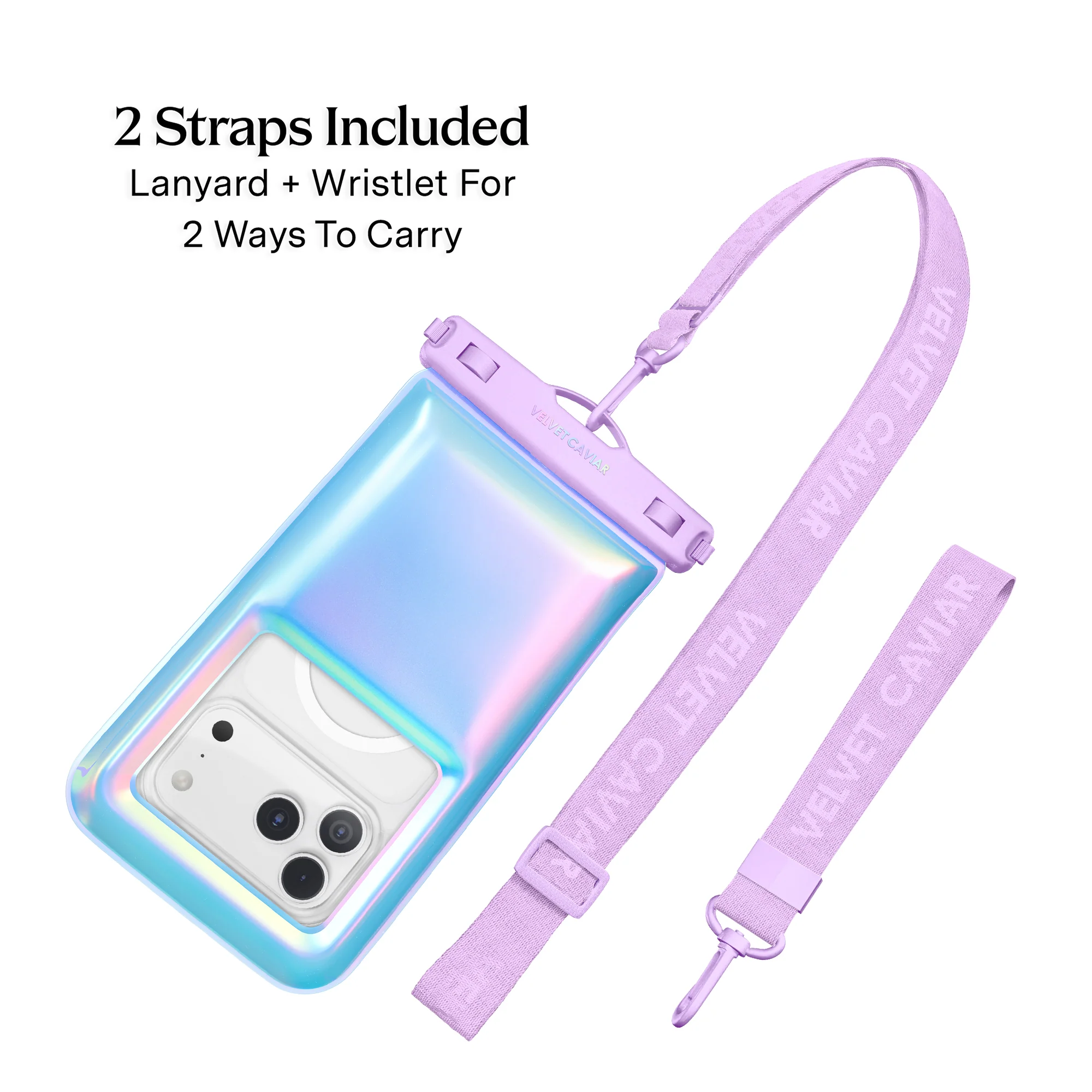 Lavender Holo Waterproof Floating Phone Pouch - Image 4