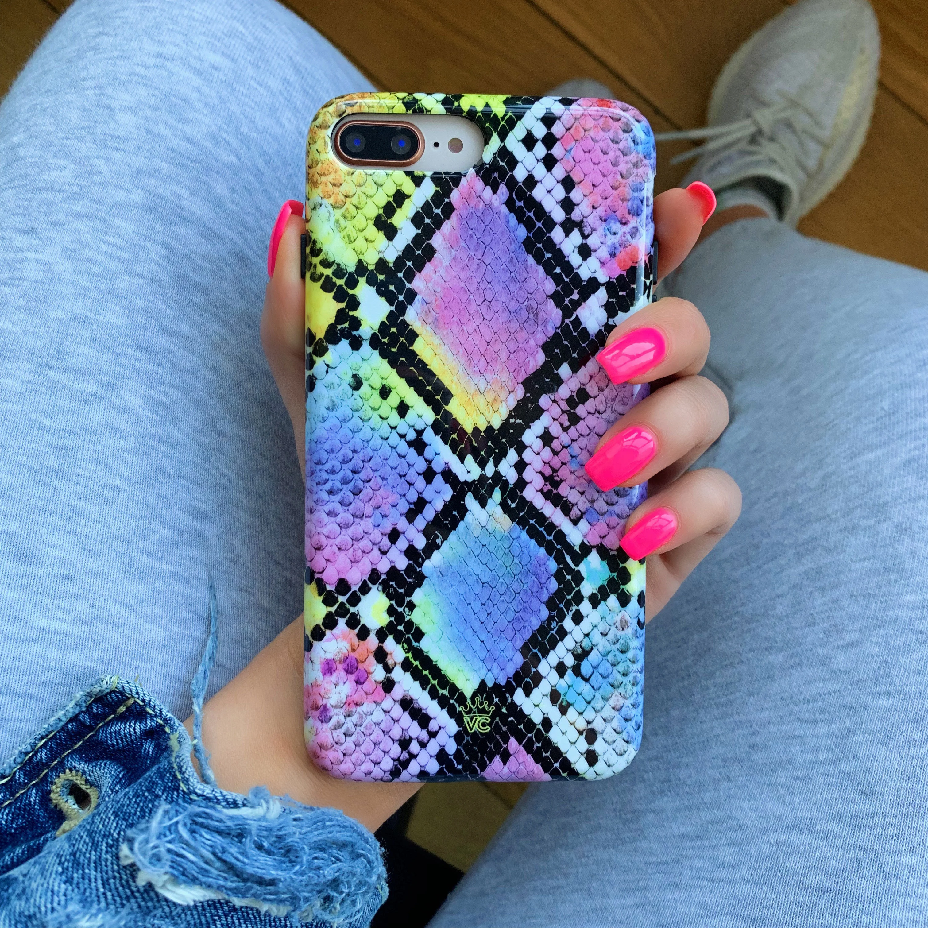 Neon Snakeskin iPhone Case - Image 23