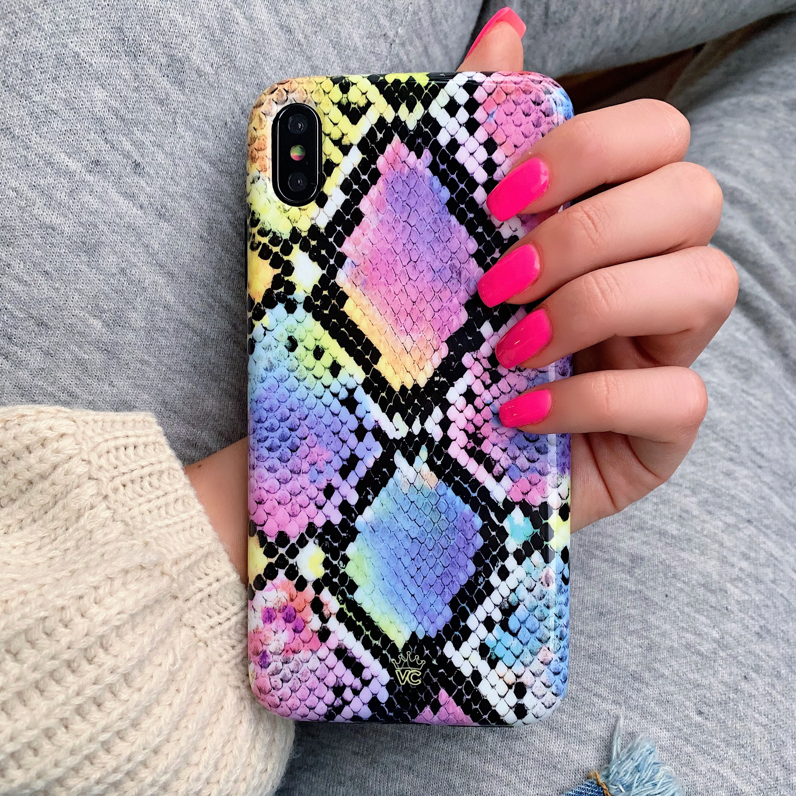 Neon Snakeskin iPhone Case - Image 30