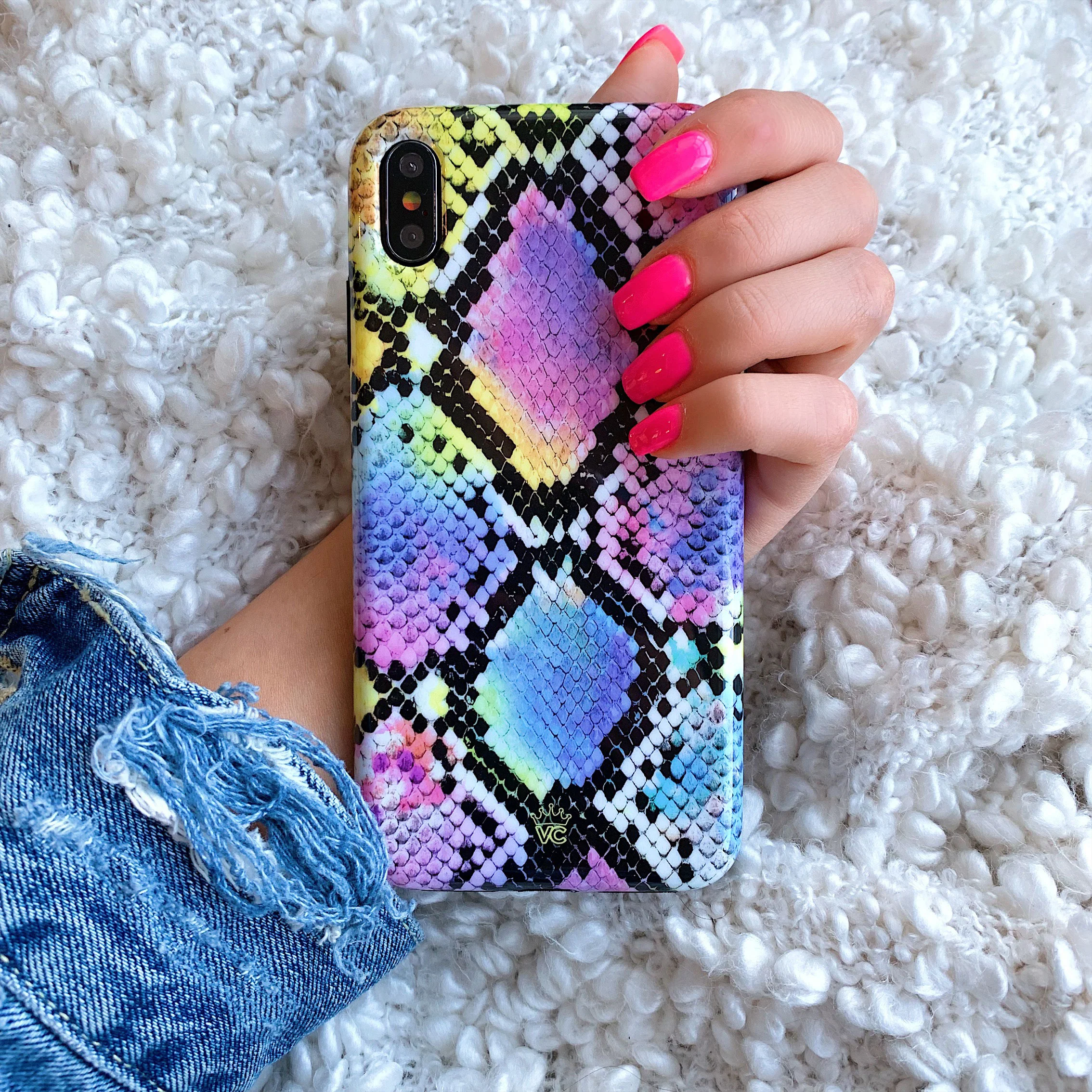 Neon Snakeskin iPhone Case - Image 37