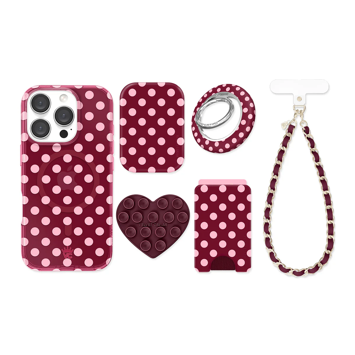Raspberry Polka Dot iPhone Bundle Set - Image 11