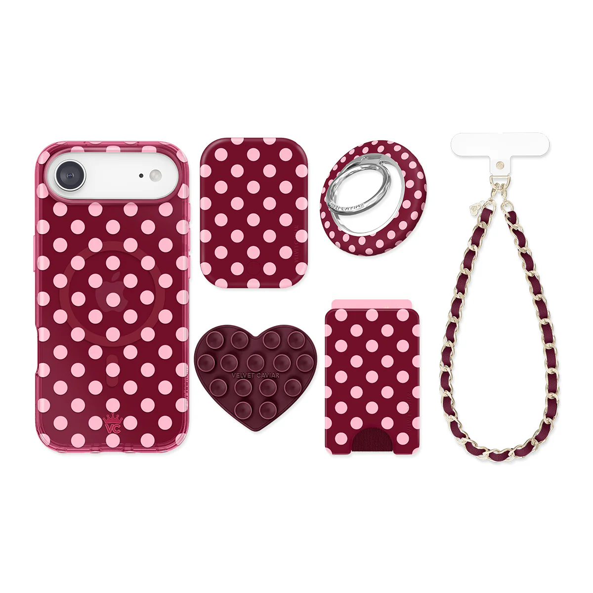 Raspberry Polka Dot iPhone Bundle Set - Image 13