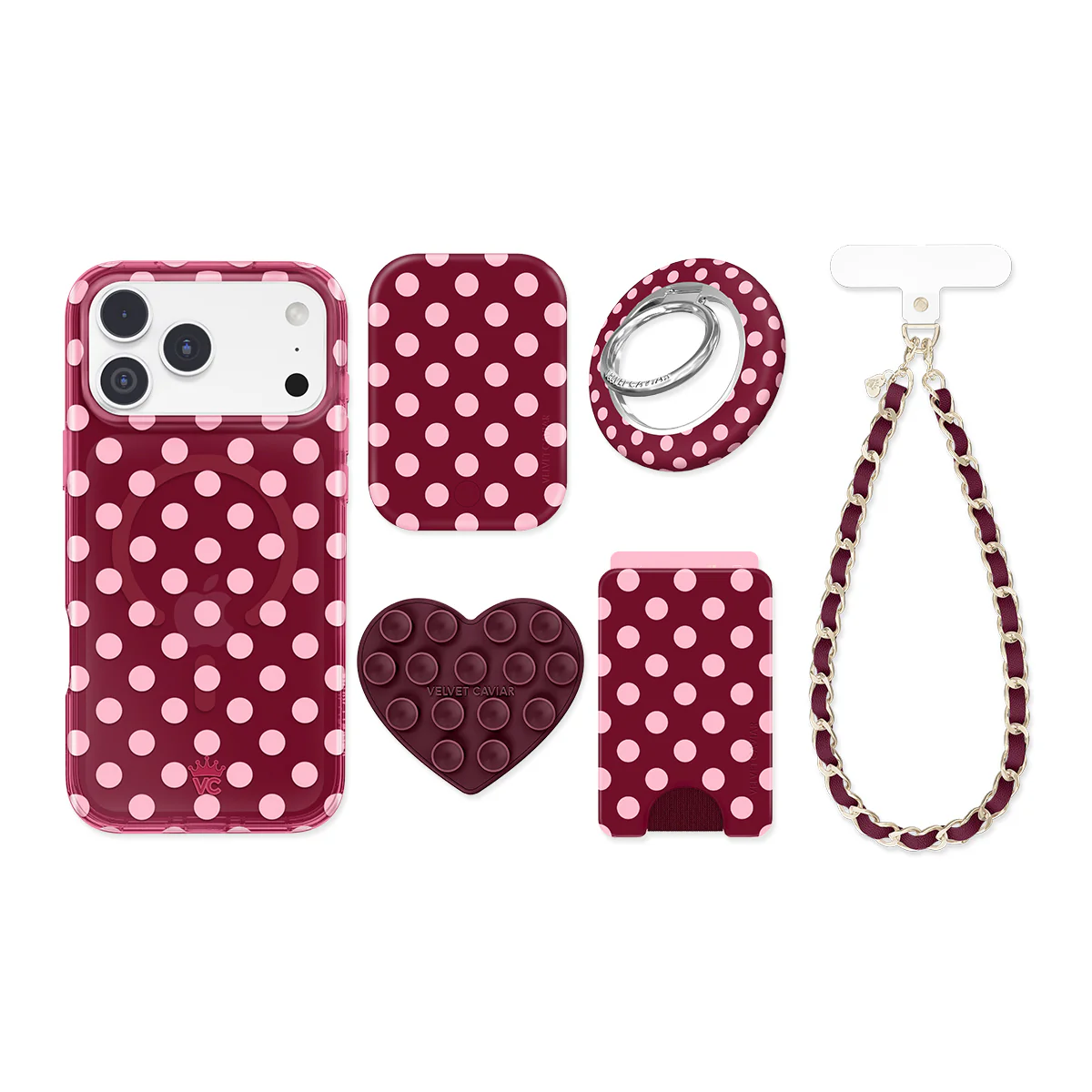 Raspberry Polka Dot iPhone Bundle Set - Image 14