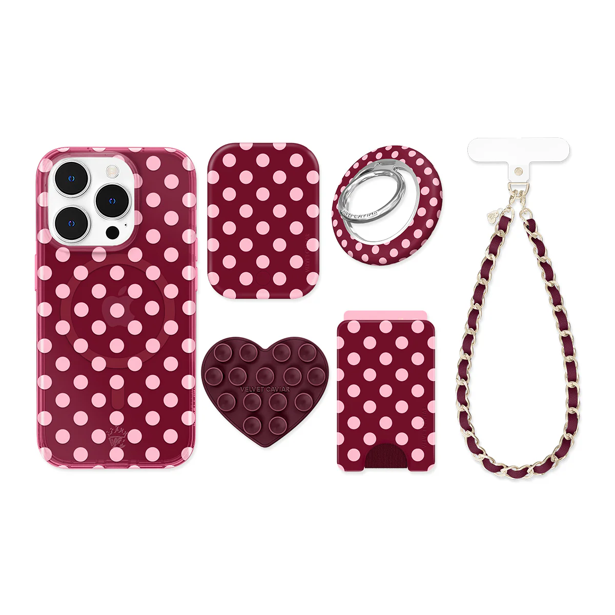 Raspberry Polka Dot iPhone Bundle Set - Image 3