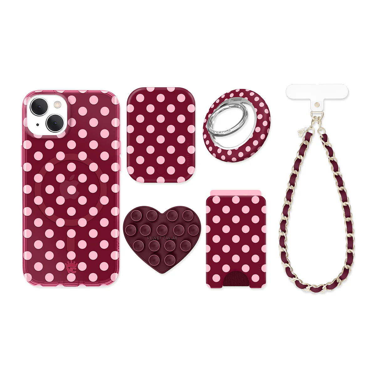 Raspberry Polka Dot iPhone Bundle Set - Image 5