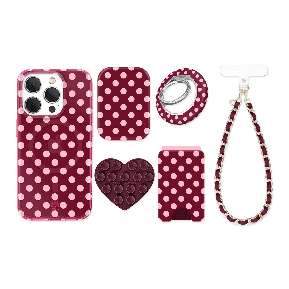 Raspberry Polka Dot iPhone Bundle Set - Image 7
