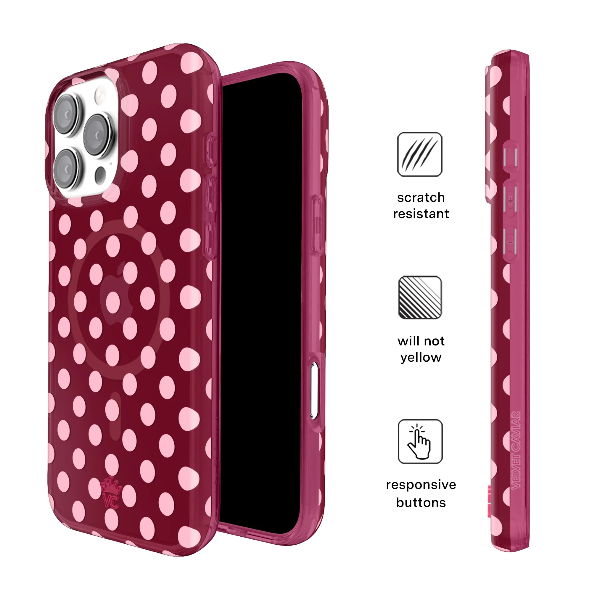 Raspberry Polka Dot iPhone Case - Image 25