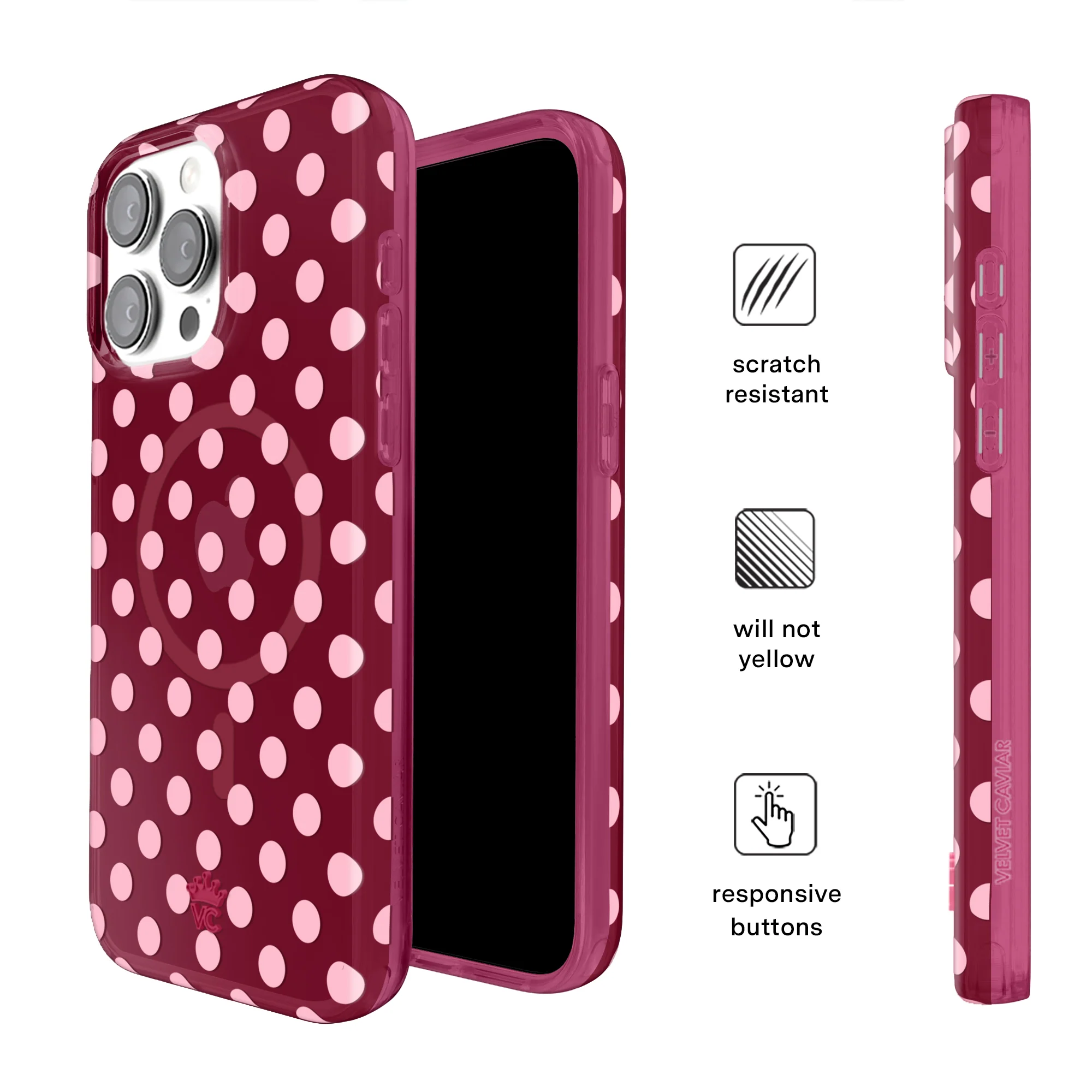 Raspberry Polka Dot iPhone Case - Image 50