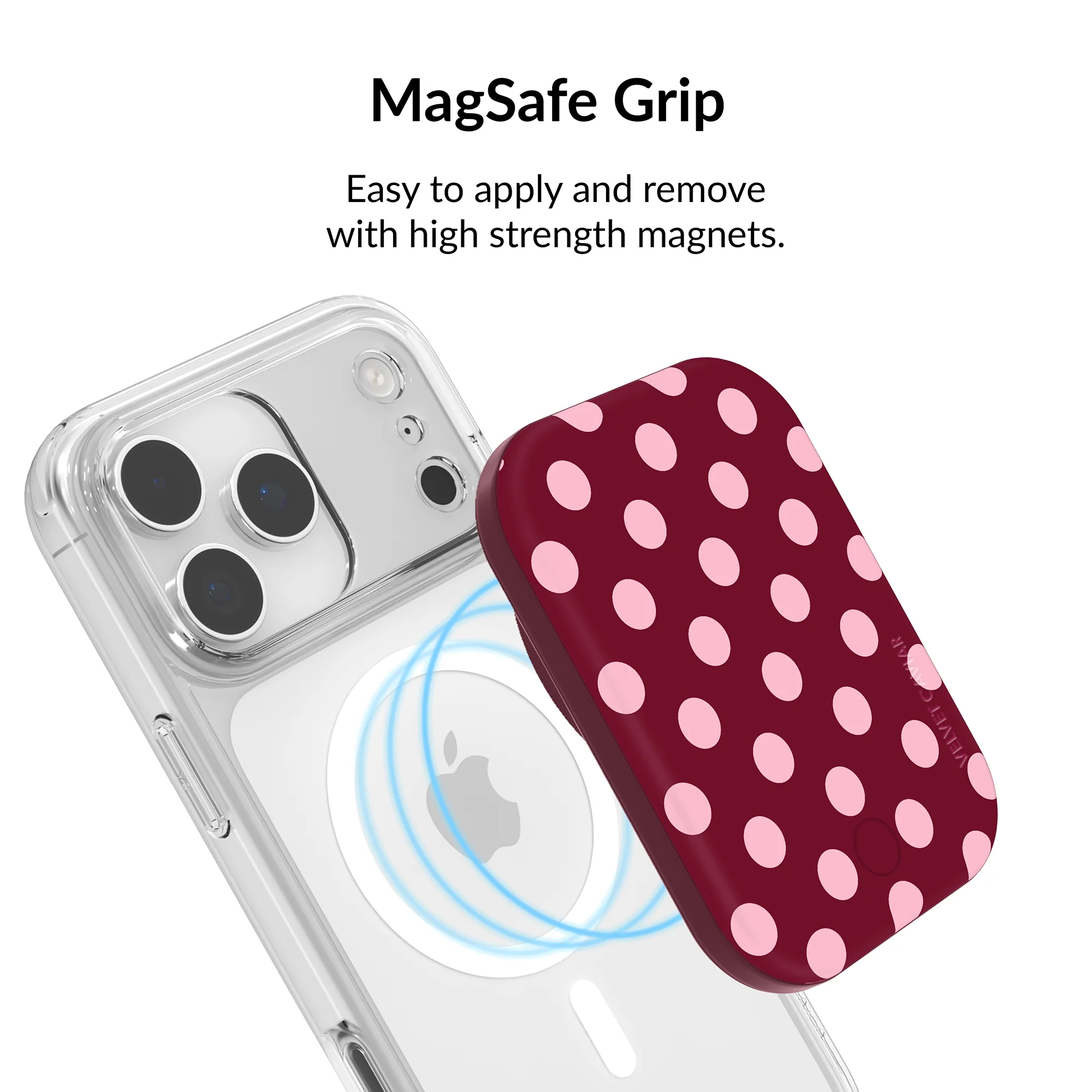 Raspberry Polka Dot MagSafe Battery Power Pack - Image 3