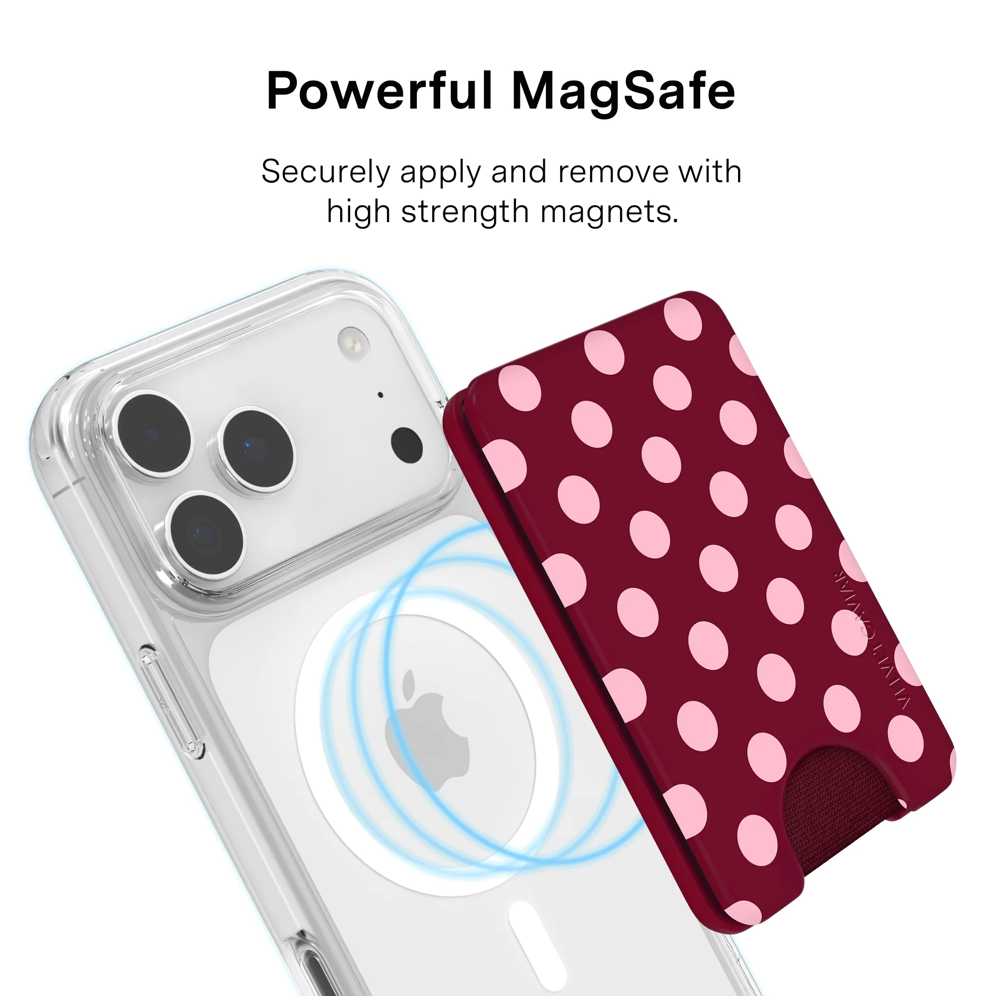 Raspberry Polka Dot MagSafe Wallet - Image 4