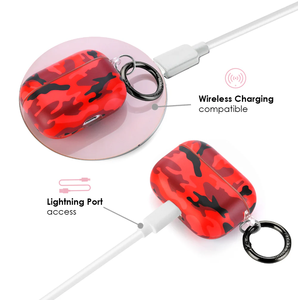 Red Camo Airpods Case - Image 9