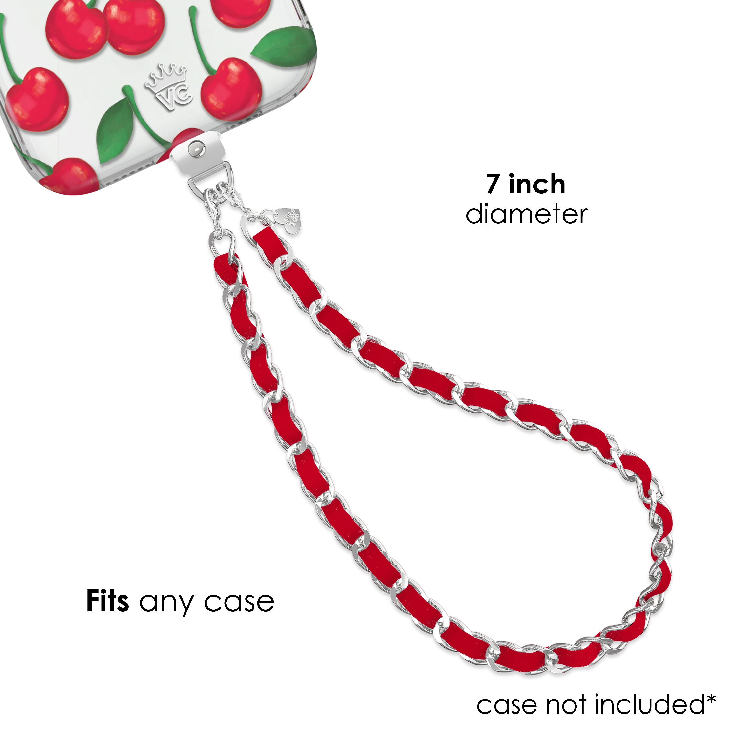 Red Leather Chain Phone Charm - Image 3