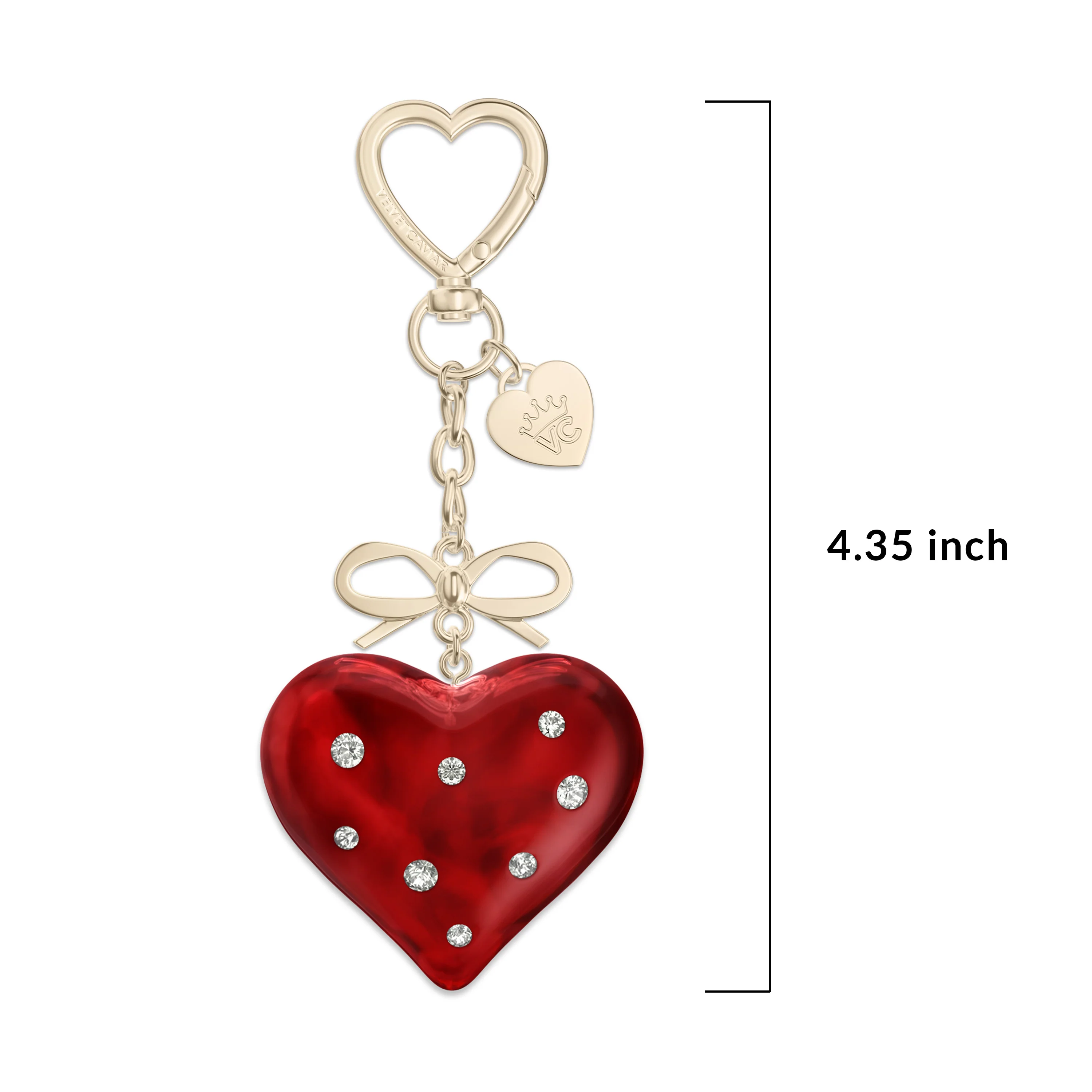 Red Crystal Heart Bag Charm - Image 4