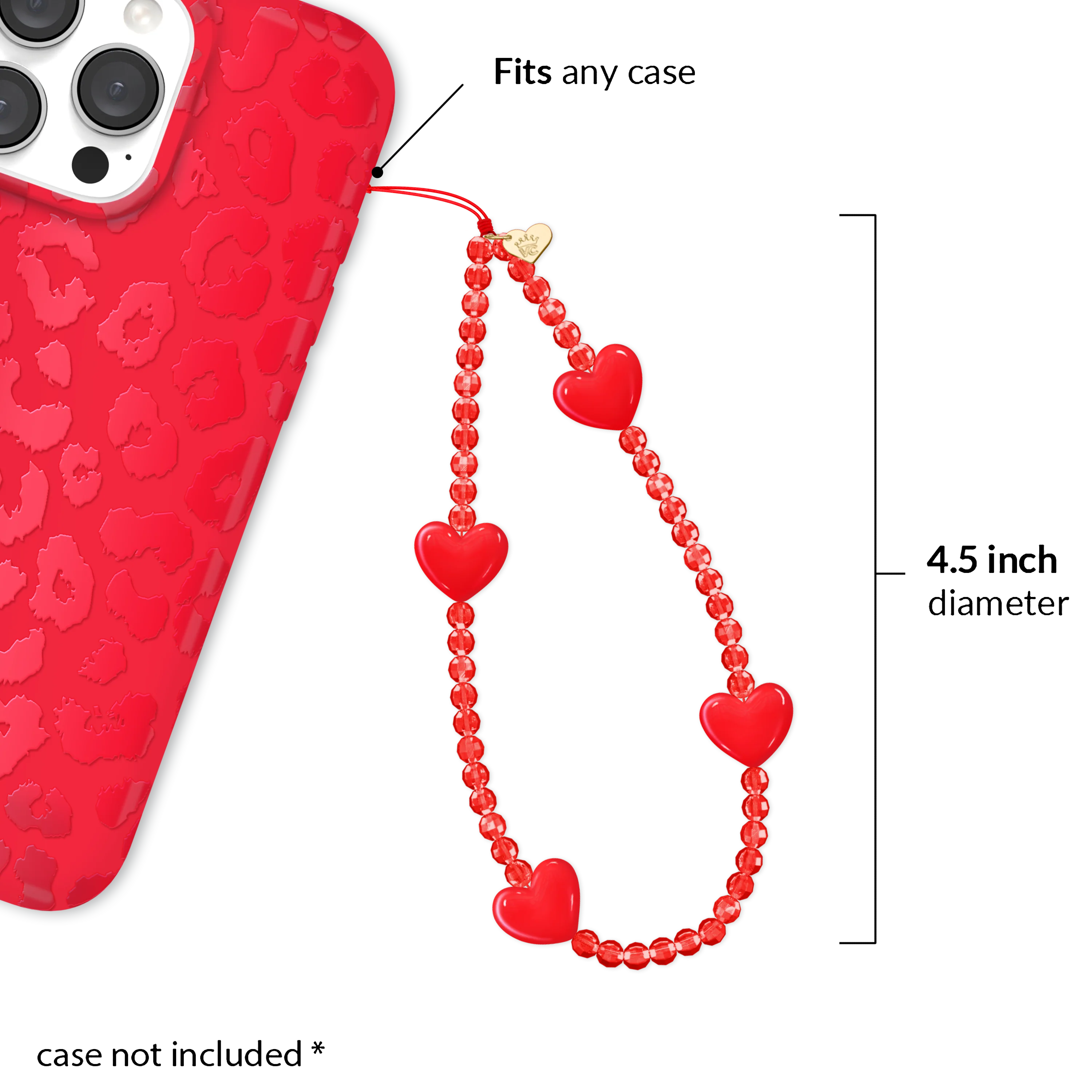 Red Heart Phone Charm - Image 3