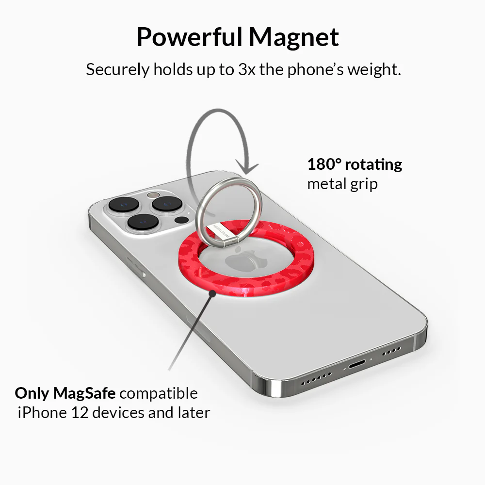 Red Hot Leopard MagSafe Grip Ring - Image 3