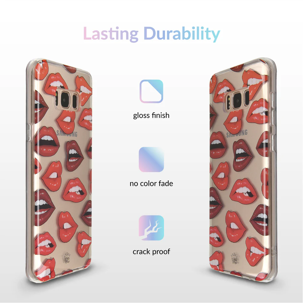 Red Lips Samsung Galaxy Clear Case - Image 10