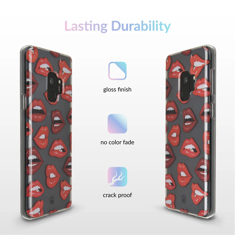 Red Lips Samsung Galaxy Clear Case - Image 15