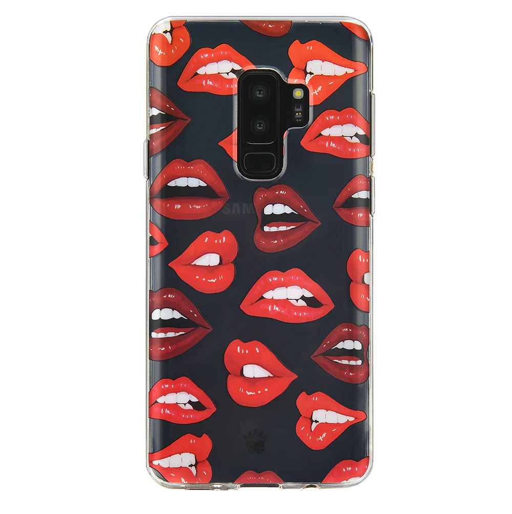 Red Lips Samsung Galaxy Clear Case - Image 17