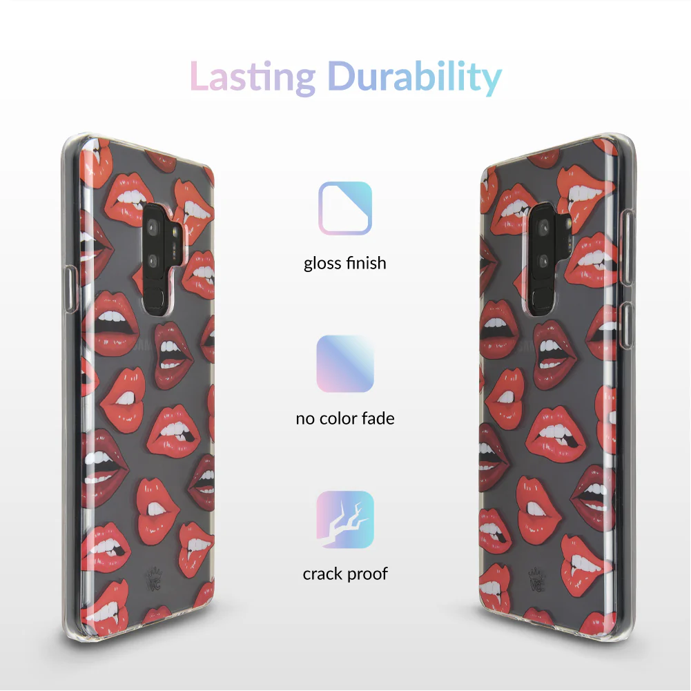 Red Lips Samsung Galaxy Clear Case - Image 21