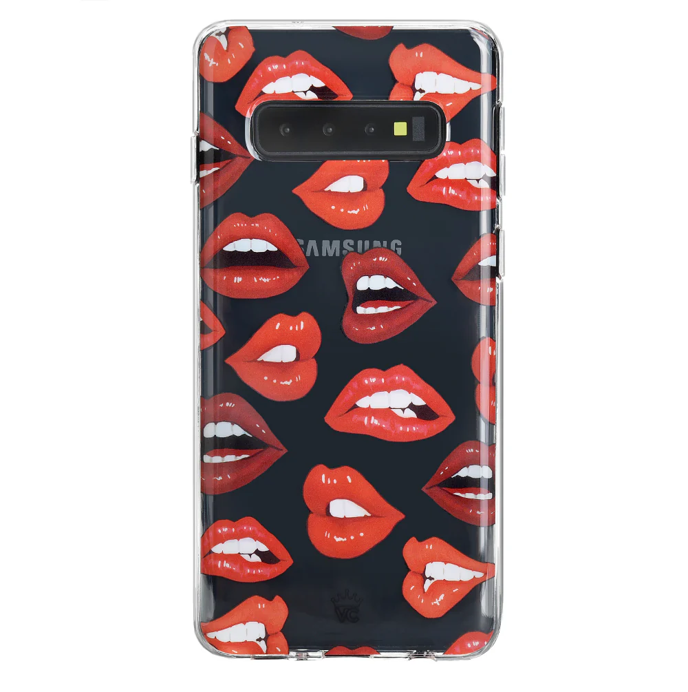 Red Lips Samsung Galaxy Clear Case - Image 23