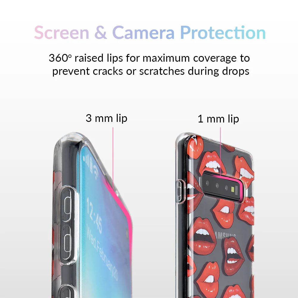 Red Lips Samsung Galaxy Clear Case - Image 24