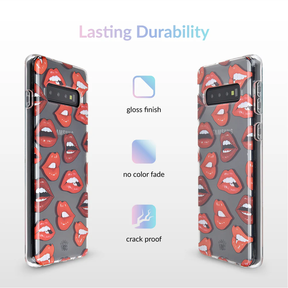 Red Lips Samsung Galaxy Clear Case - Image 31