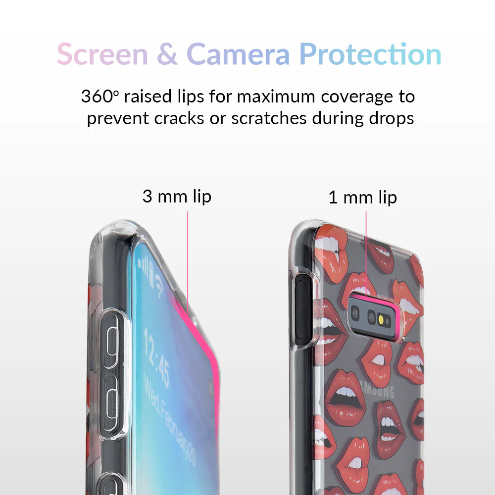 Red Lips Samsung Galaxy Clear Case - Image 34