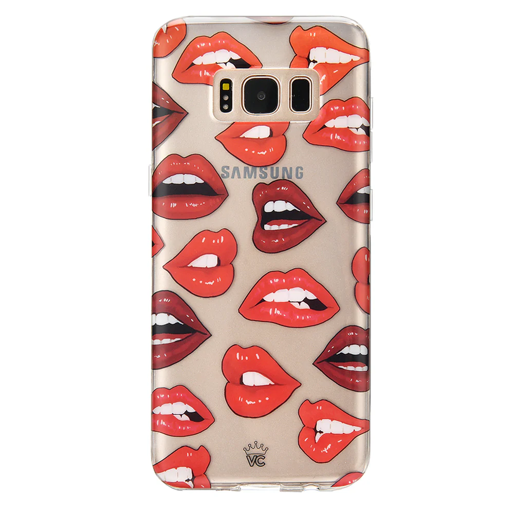 Red Lips Samsung Galaxy Clear Case - Image 6