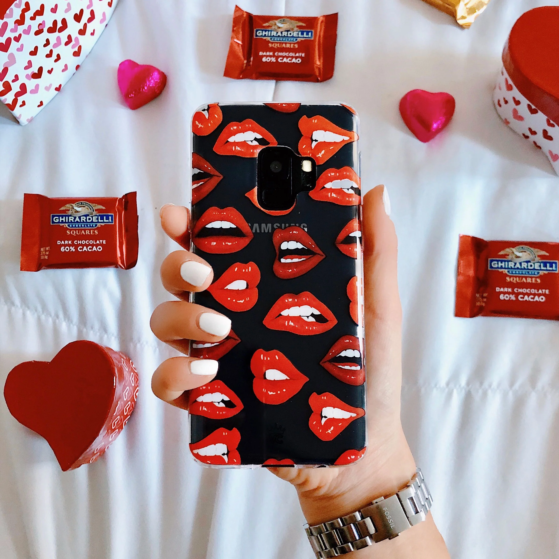 Red Lips Samsung Galaxy Clear Case - Image 7