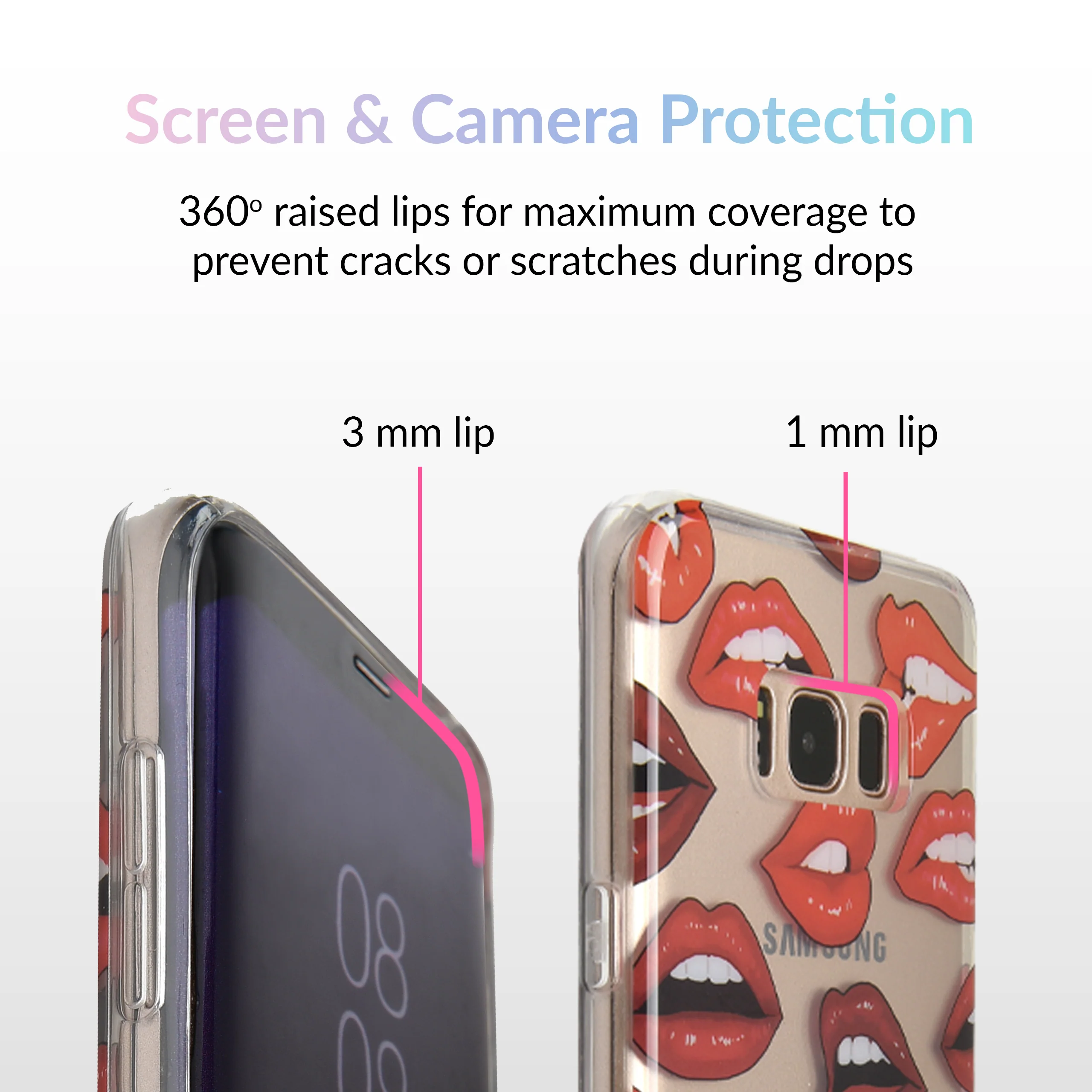 Red Lips Samsung Galaxy Clear Case - Image 8