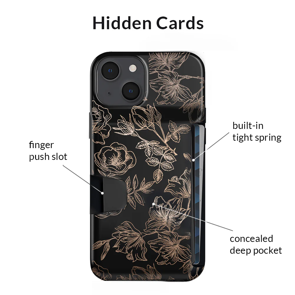Floral Rose Gold iPhone Wallet Case - Image 100