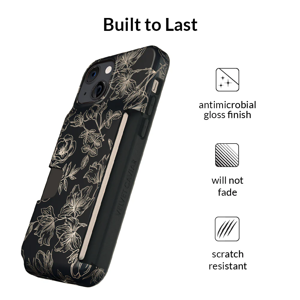 Floral Rose Gold iPhone Wallet Case - Image 104