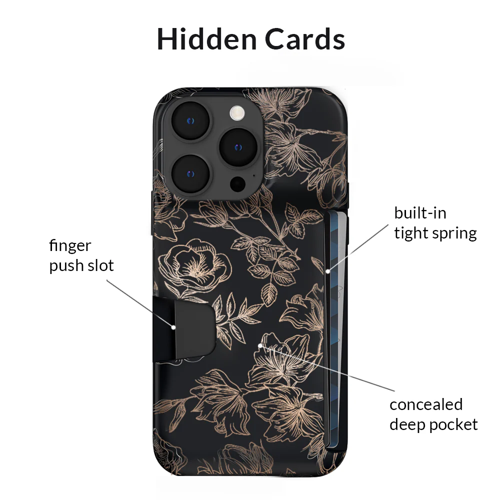 Floral Rose Gold iPhone Wallet Case - Image 116