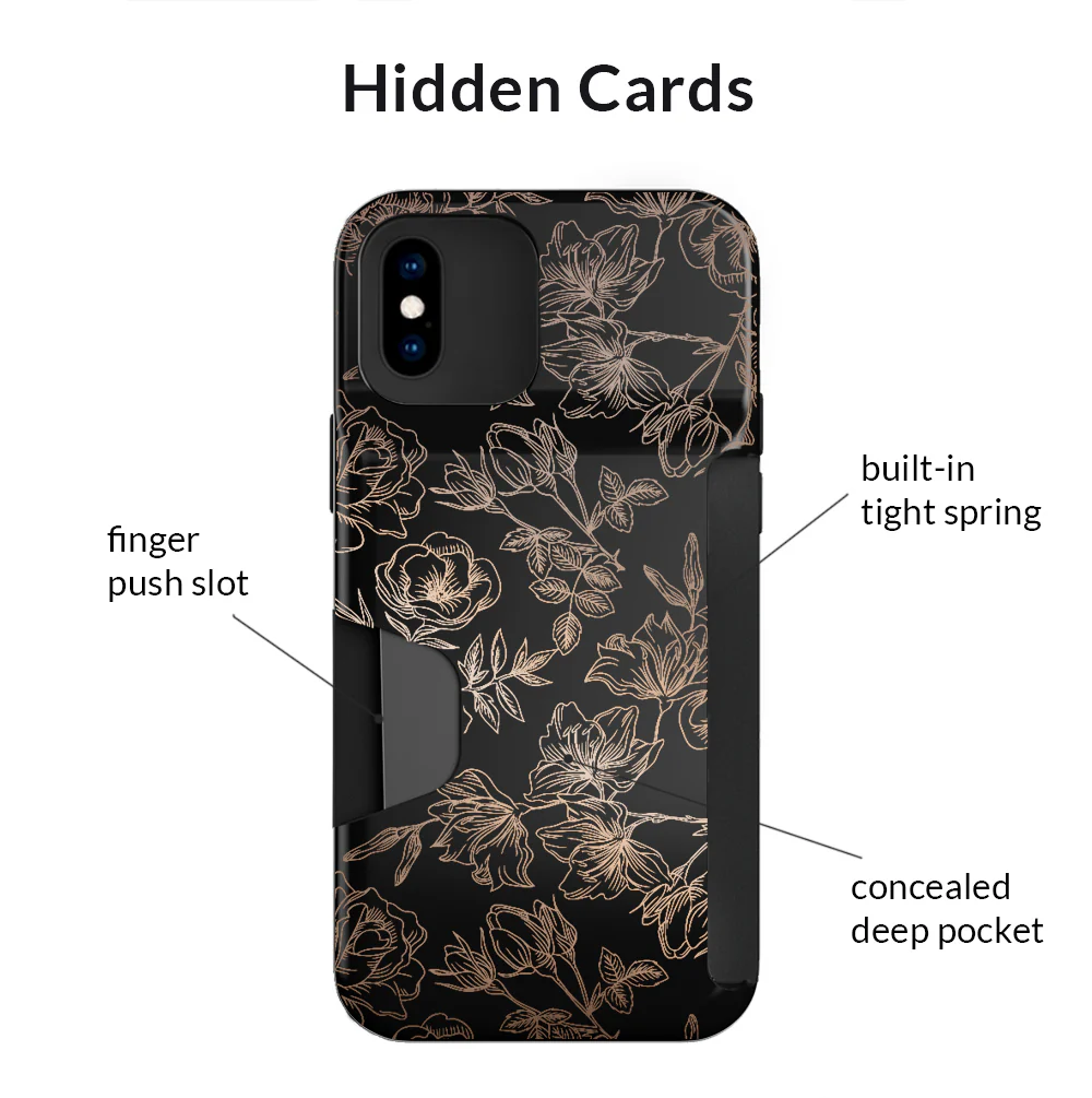 Floral Rose Gold iPhone Wallet Case - Image 12