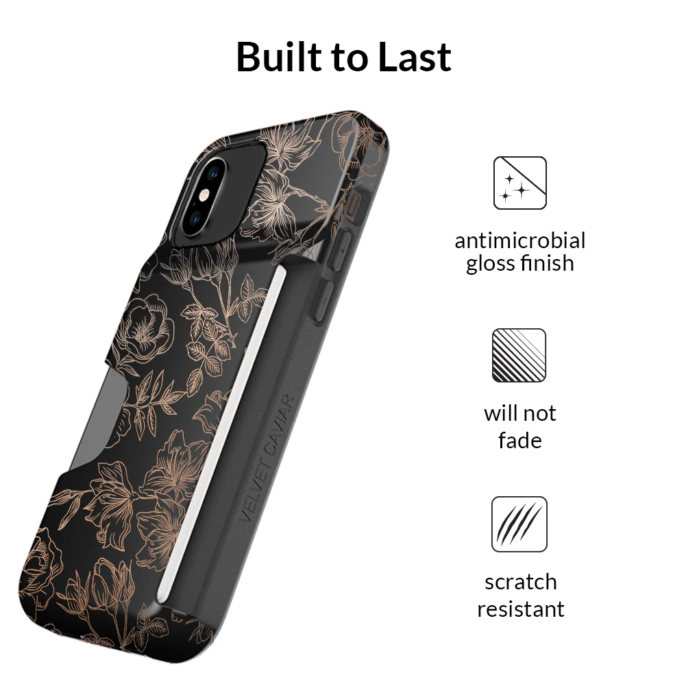 Floral Rose Gold iPhone Wallet Case - Image 16