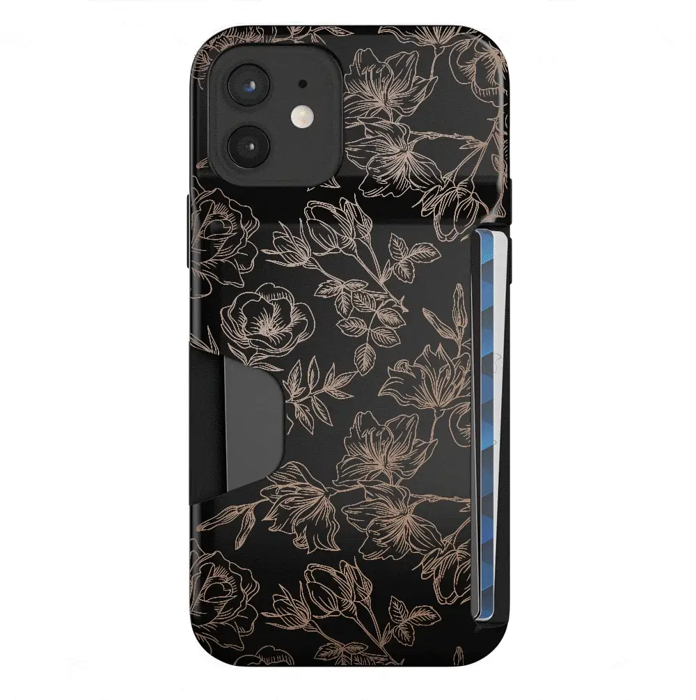 Floral Rose Gold iPhone Wallet Case - Image 17