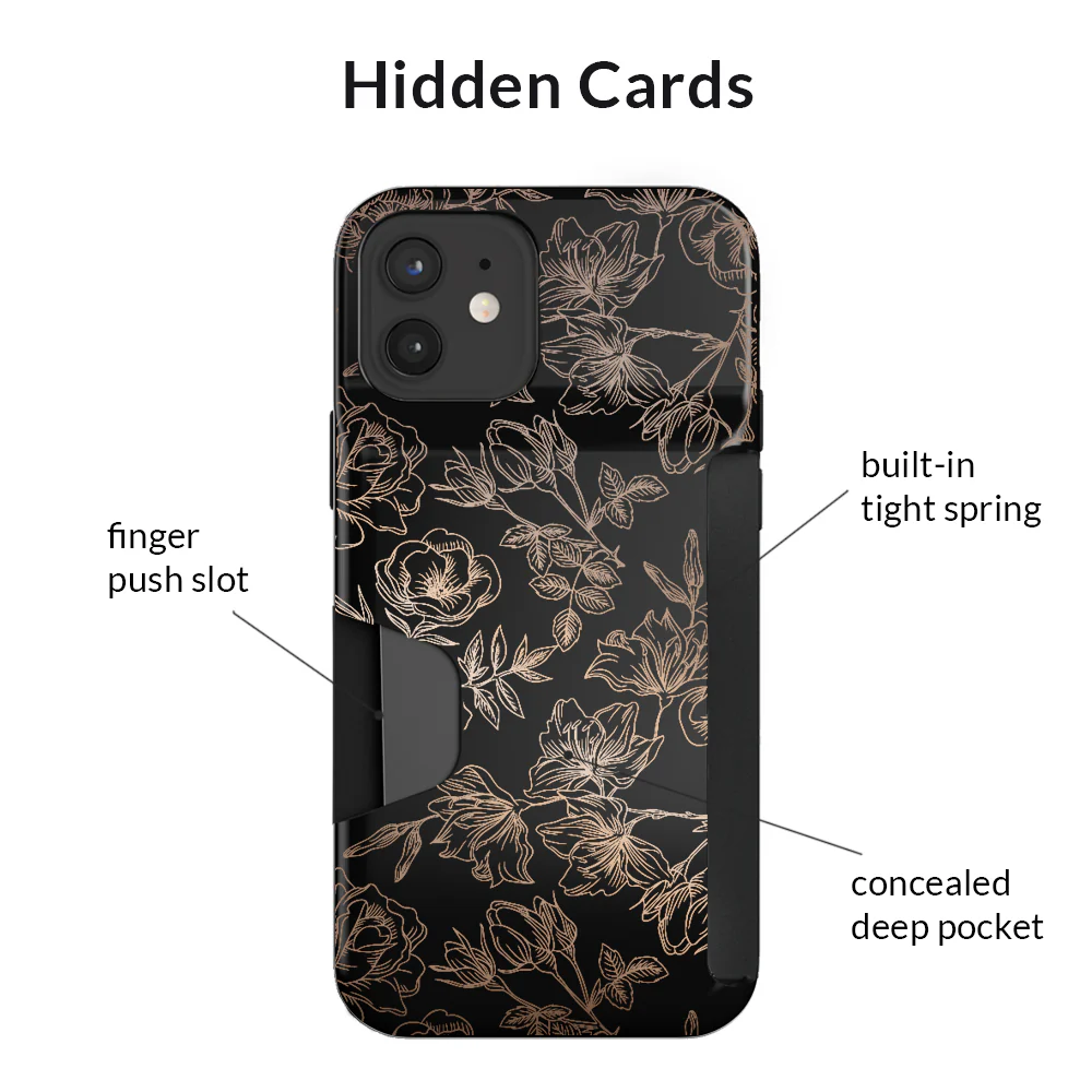 Floral Rose Gold iPhone Wallet Case - Image 20