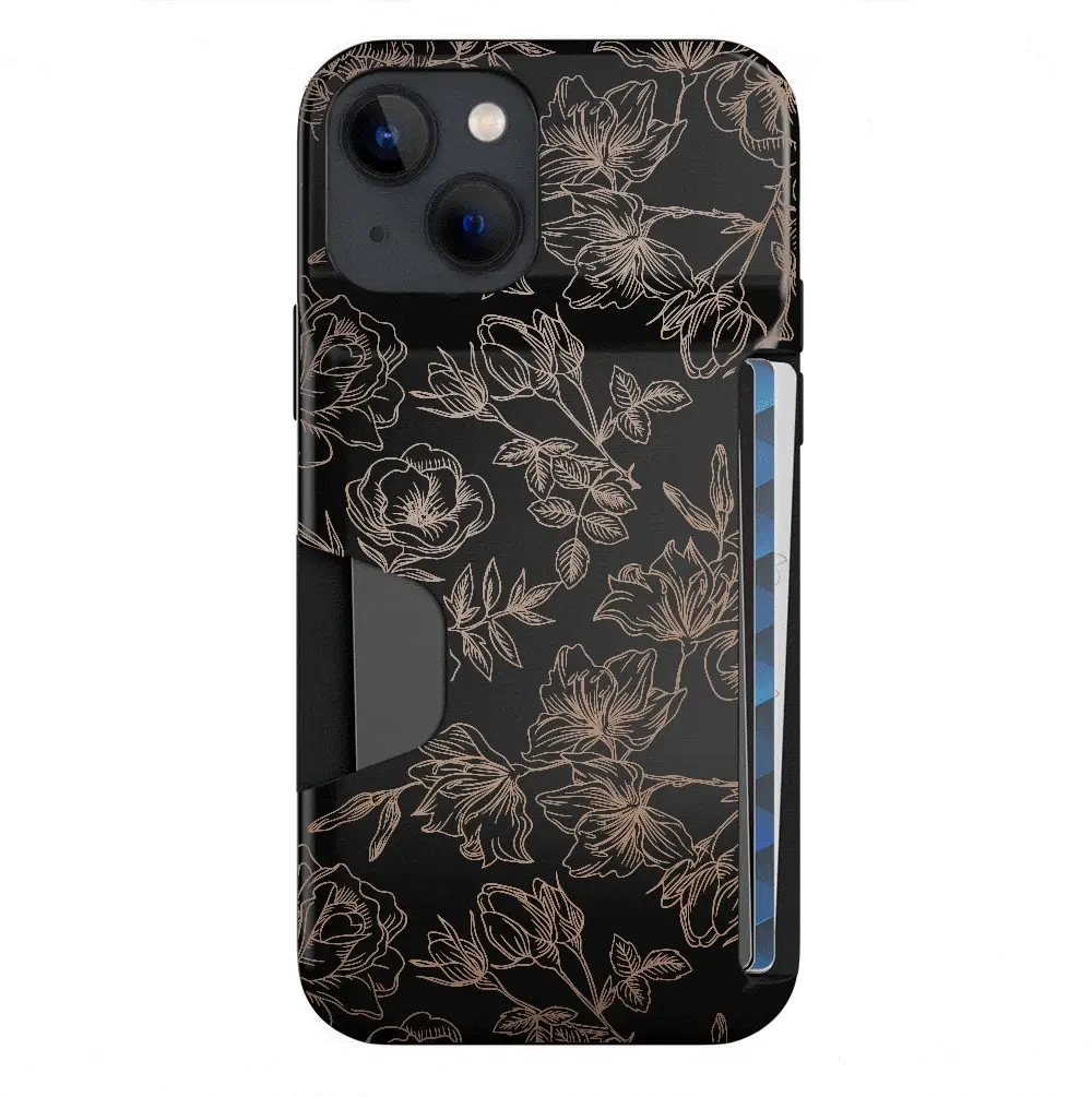 Floral Rose Gold iPhone Wallet Case - Image 25