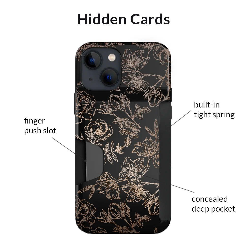 Floral Rose Gold iPhone Wallet Case - Image 28