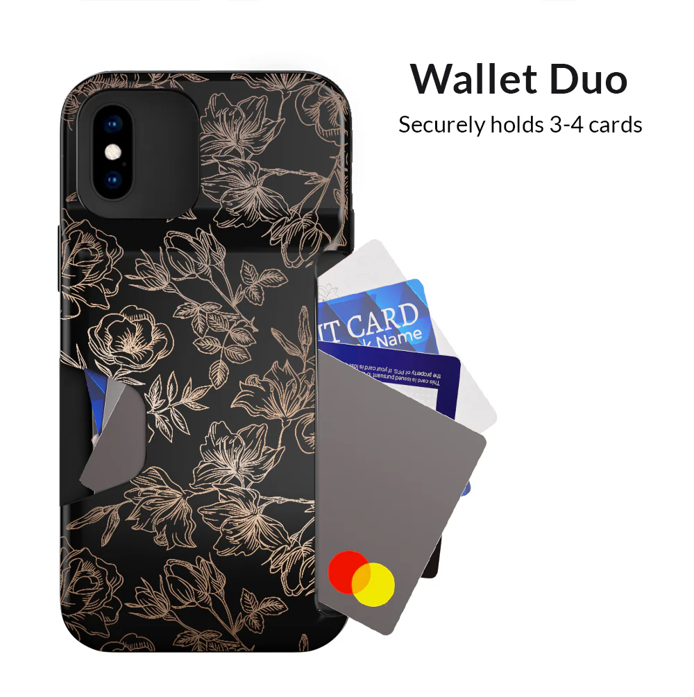 Floral Rose Gold iPhone Wallet Case - Image 3