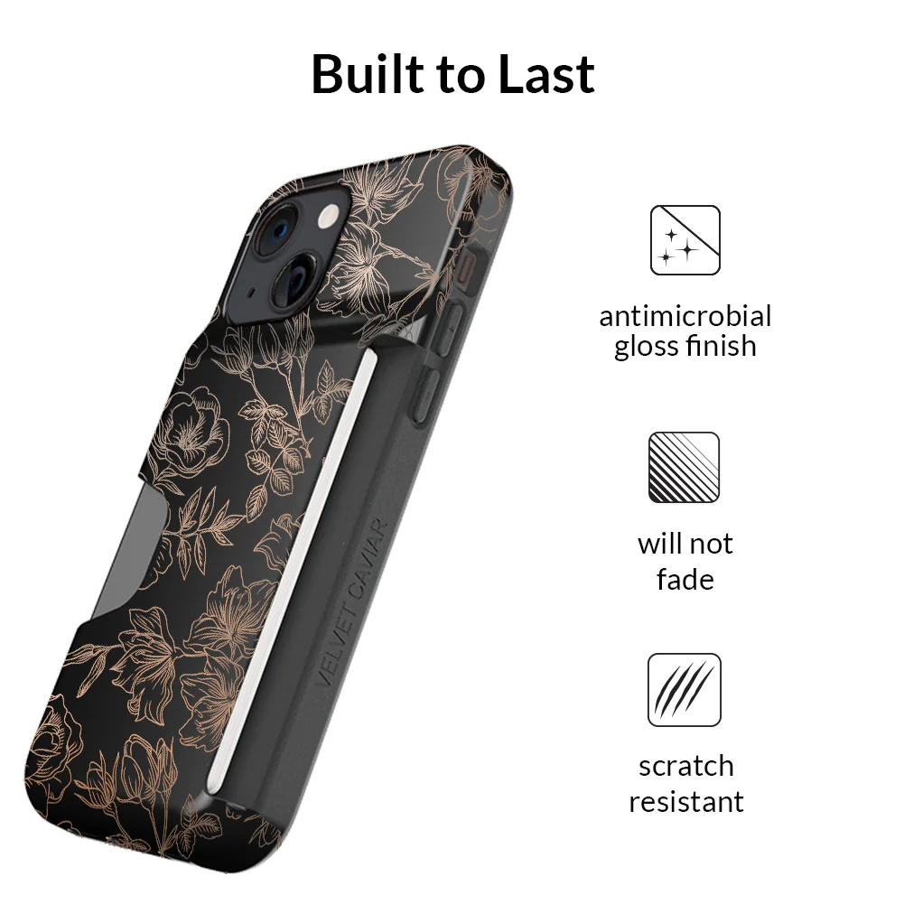 Floral Rose Gold iPhone Wallet Case - Image 32