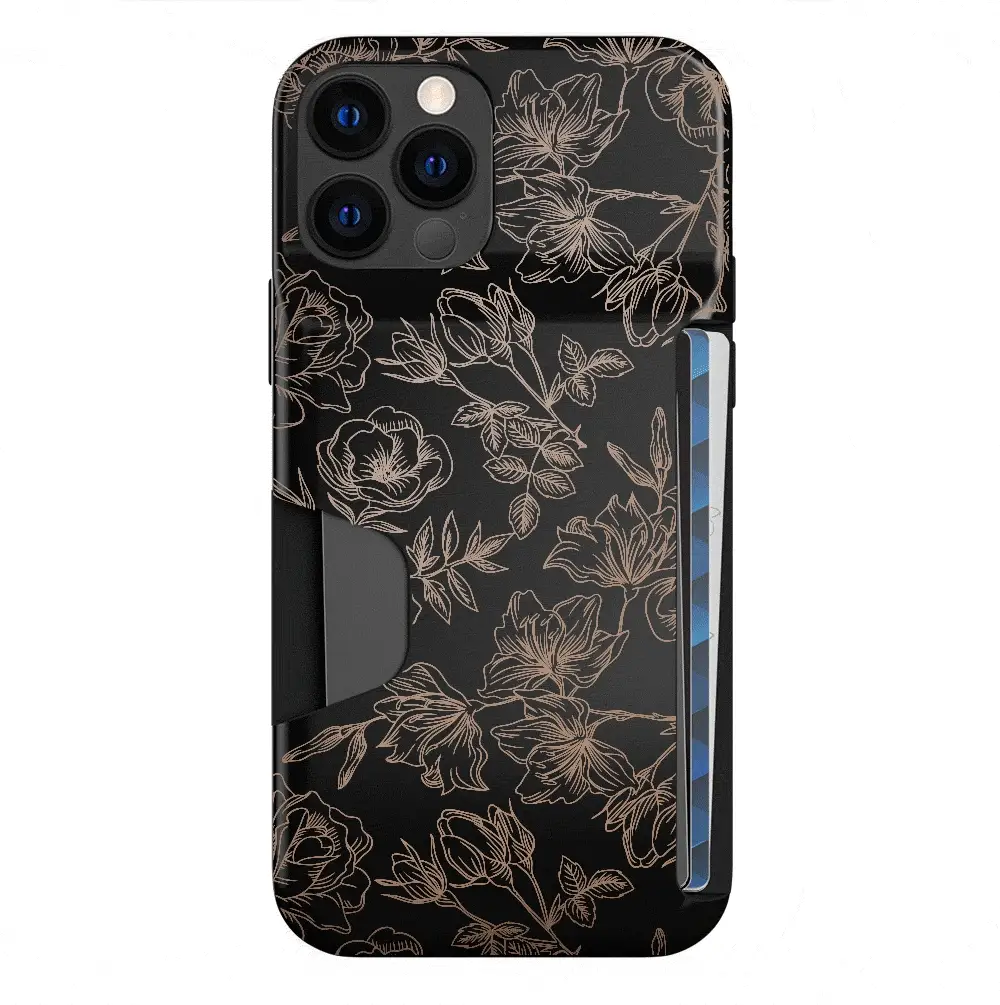 Floral Rose Gold iPhone Wallet Case - Image 49