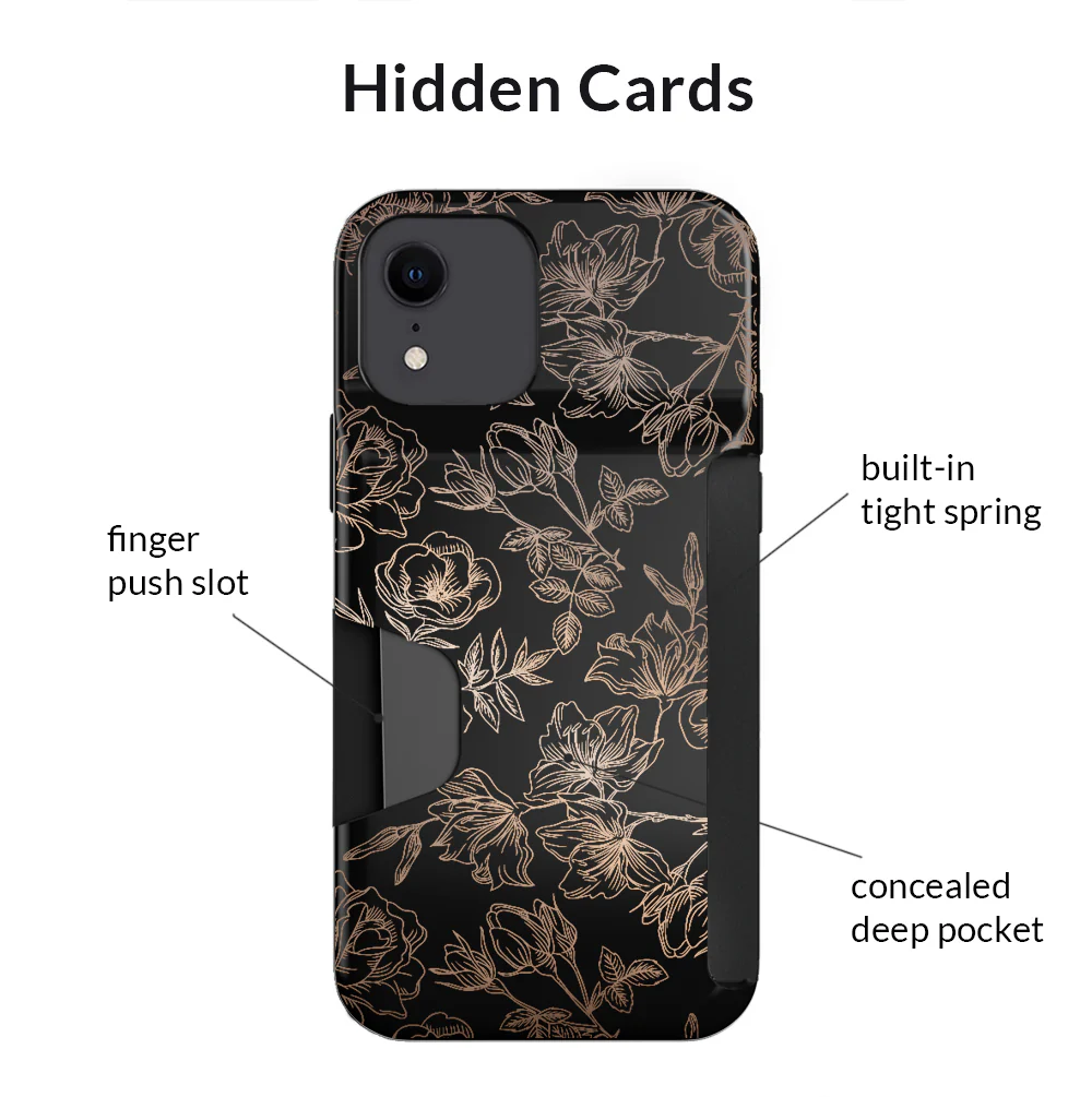 Floral Rose Gold iPhone Wallet Case - Image 68