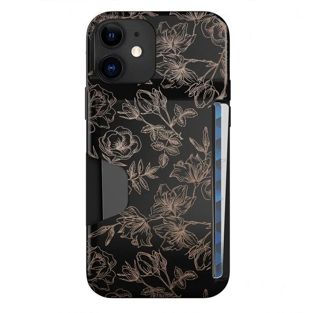 Floral Rose Gold iPhone Wallet Case - Image 73