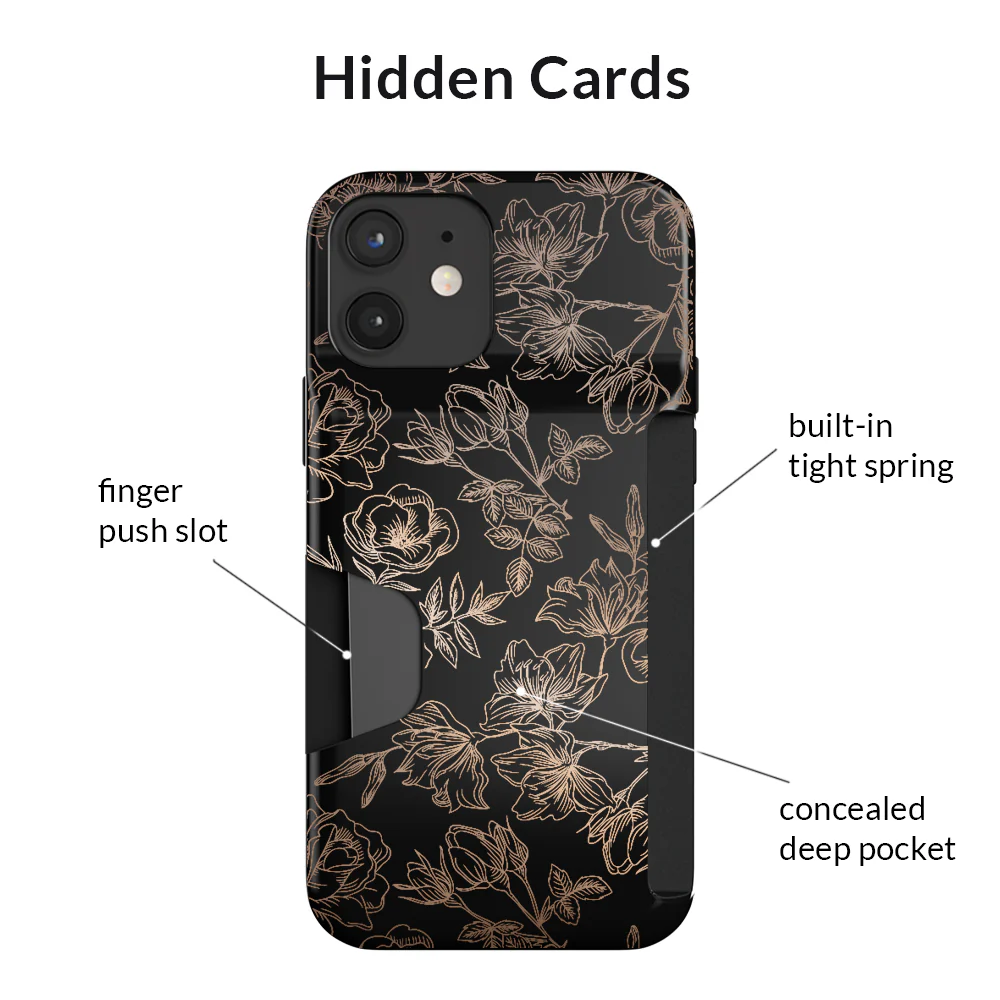 Floral Rose Gold iPhone Wallet Case - Image 76