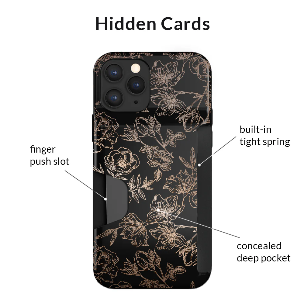 Floral Rose Gold iPhone Wallet Case - Image 84
