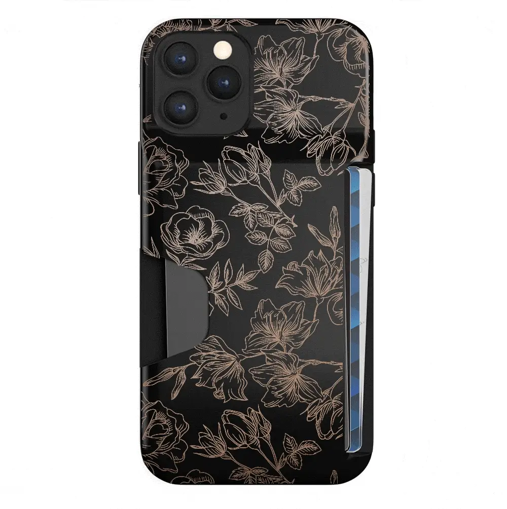 Floral Rose Gold iPhone Wallet Case - Image 89
