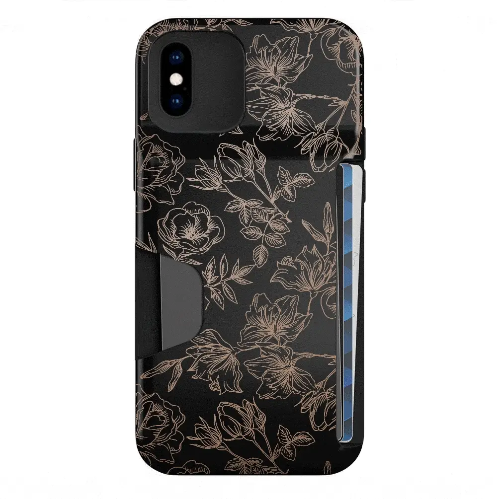 Floral Rose Gold iPhone Wallet Case - Image 9